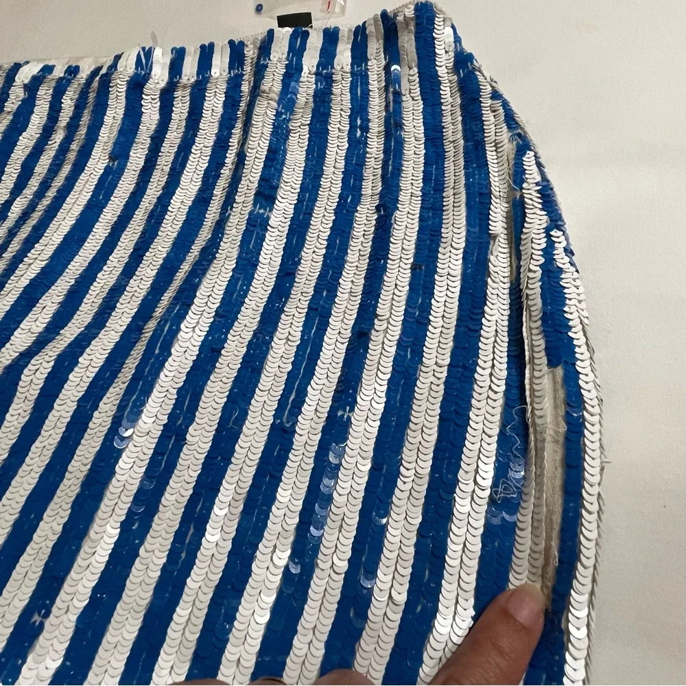 J.Crew Collection Striped Sequin Skirt Style G3573‎ Luxury Pencil Skirt - Picture 10 of 13
